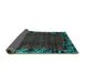 Sideview of Abstract Turquoise Modern Rug, abs1960turq