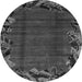 Round Machine Washable Abstract Gray Modern Rug, wshabs1960gry