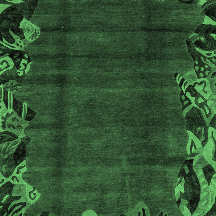 Machine Washable Abstract Emerald Green Modern Area Rugs, wshabs1960emgrn