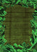 Machine Washable Abstract Green Modern Area Rugs, wshabs1960grn