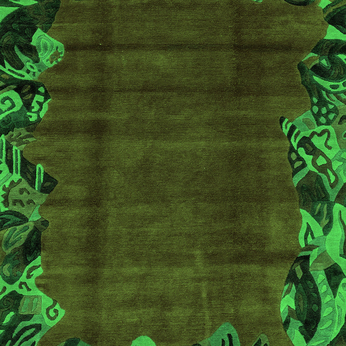 Machine Washable Abstract Green Modern Area Rugs, wshabs1960grn