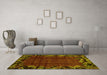 Machine Washable Abstract Yellow Modern Rug in a Living Room, wshabs1960yw