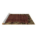 Sideview of Machine Washable Abstract Brown Modern Rug, wshabs1960brn