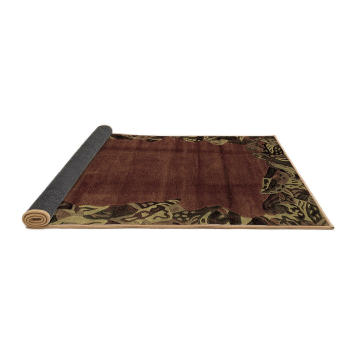 Sideview of Abstract Brown Modern Rug, abs1960brn