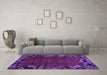 Machine Washable Abstract Purple Modern Area Rugs in a Living Room, wshabs1960pur