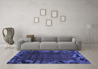 Machine Washable Abstract Blue Modern Rug, wshabs1960blu