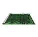 Sideview of Machine Washable Abstract Emerald Green Modern Area Rugs, wshabs1960emgrn