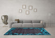 Machine Washable Abstract Light Blue Modern Rug in a Living Room, wshabs1960lblu