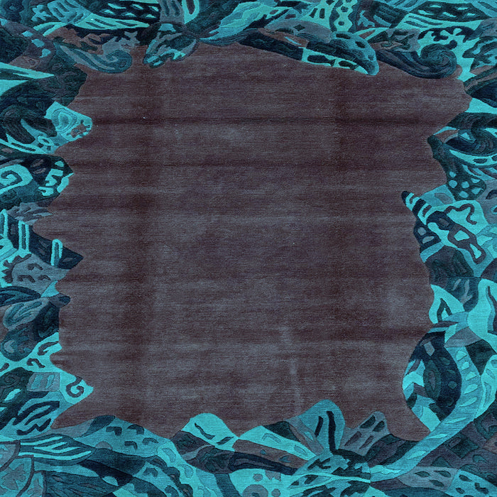Square Machine Washable Abstract Light Blue Modern Rug, wshabs1960lblu