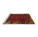 Sideview of Machine Washable Abstract Orange Modern Area Rugs, wshabs1960org