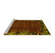 Sideview of Machine Washable Abstract Yellow Modern Rug, wshabs1960yw