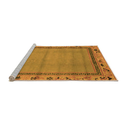 Sideview of Machine Washable Oriental Orange Asian Inspired Area Rugs, wshabs1961org