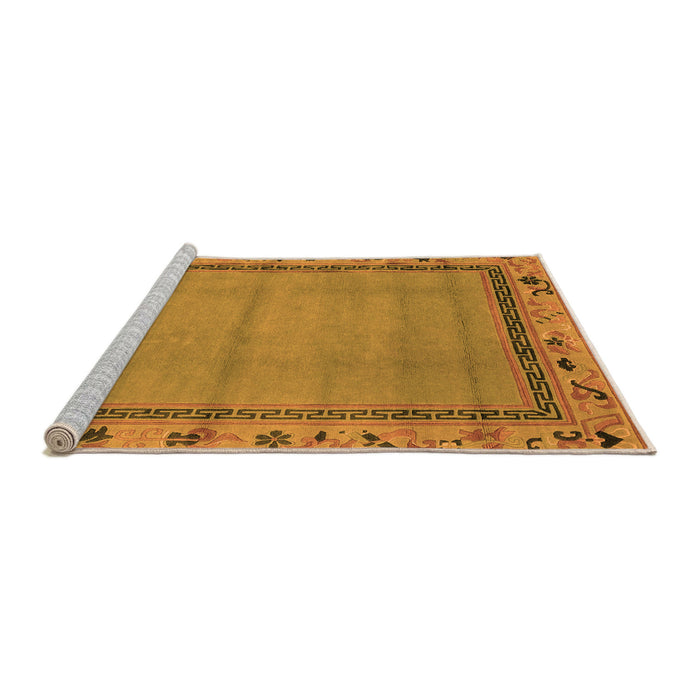 Sideview of Machine Washable Oriental Orange Asian Inspired Area Rugs, wshabs1961org