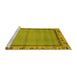 Sideview of Machine Washable Oriental Yellow Asian Inspired Rug, wshabs1961yw