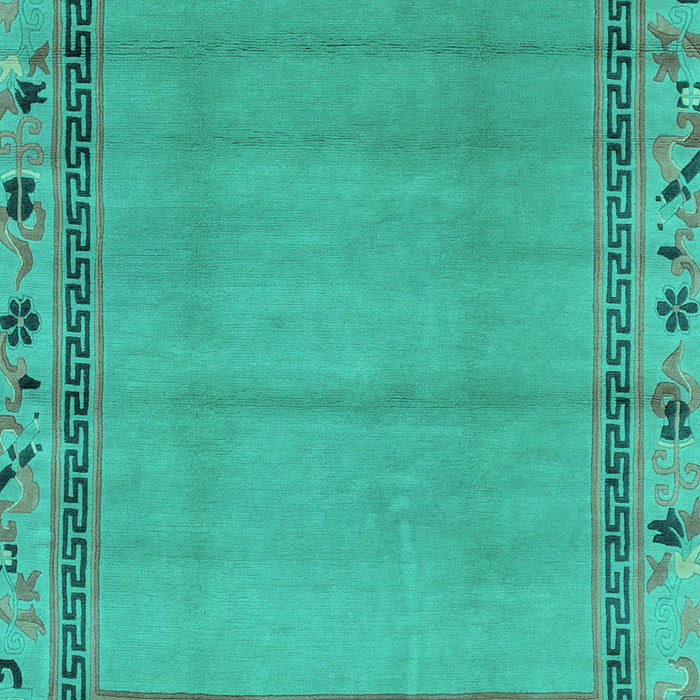 Machine Washable Oriental Turquoise Asian Inspired Area Rugs, wshabs1961turq