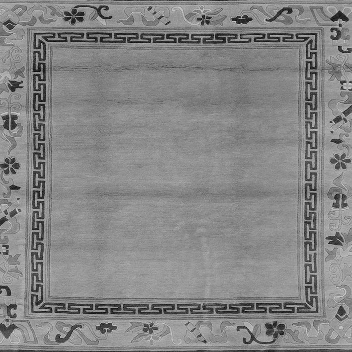 Square Machine Washable Oriental Gray Asian Inspired Rug, wshabs1961gry