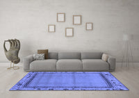 Machine Washable Oriental Blue Asian Inspired Rug, wshabs1961blu