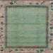 Square Abstract Green Oriental Rug, abs1961