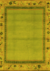 Oriental Yellow Asian Inspired Rug, abs1961yw