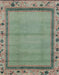 Machine Washable Abstract Green Rug, wshabs1961