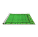 Sideview of Machine Washable Oriental Green Asian Inspired Area Rugs, wshabs1961grn