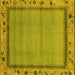 Square Oriental Yellow Asian Inspired Rug, abs1961yw