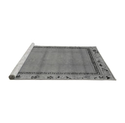 Sideview of Machine Washable Oriental Gray Asian Inspired Rug, wshabs1961gry