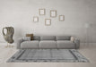 Machine Washable Oriental Gray Asian Inspired Rug in a Living Room,, wshabs1961gry