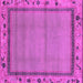 Square Machine Washable Oriental Pink Asian Inspired Rug, wshabs1961pnk