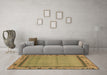 Machine Washable Oriental Brown Asian Inspired Rug in a Living Room,, wshabs1961brn