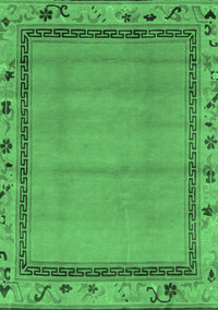 Oriental Emerald Green Asian Inspired Rug, abs1961emgrn