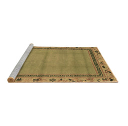 Sideview of Machine Washable Oriental Brown Asian Inspired Rug, wshabs1961brn