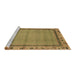 Sideview of Machine Washable Oriental Brown Asian Inspired Rug, wshabs1961brn