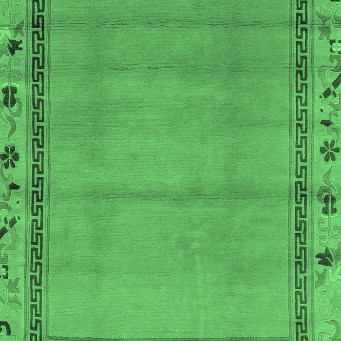 Machine Washable Oriental Emerald Green Asian Inspired Area Rugs, wshabs1961emgrn