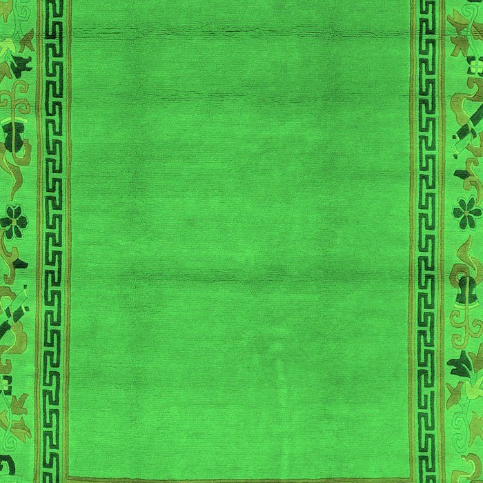 Machine Washable Oriental Green Asian Inspired Area Rugs, wshabs1961grn