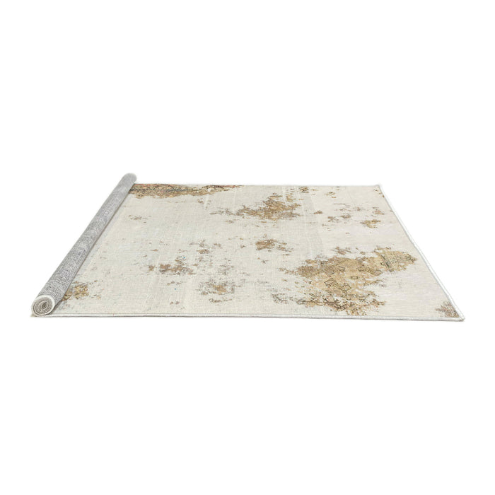 Sideview of Machine Washable Abstract Desert Sand Beige Rug, wshabs1962
