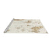 Sideview of Machine Washable Abstract Desert Sand Beige Rug, wshabs1962