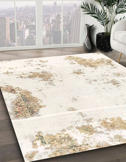 Abstract Desert Sand Beige Modern Rug in Family Room, abs1962