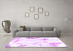 Machine Washable Abstract Purple Modern Area Rugs in a Living Room, wshabs1962pur