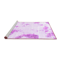 Sideview of Machine Washable Abstract Purple Modern Area Rugs, wshabs1962pur