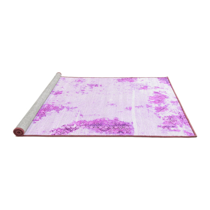 Sideview of Machine Washable Abstract Purple Modern Area Rugs, wshabs1962pur