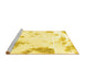 Sideview of Machine Washable Abstract Yellow Modern Rug, wshabs1962yw