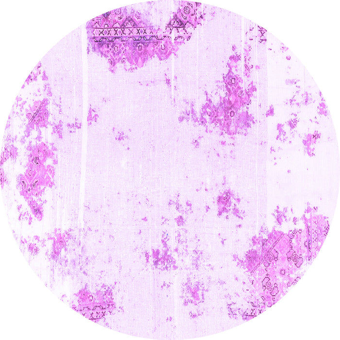 Round Machine Washable Abstract Purple Modern Area Rugs, wshabs1962pur