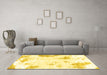 Machine Washable Abstract Yellow Modern Rug in a Living Room, wshabs1962yw