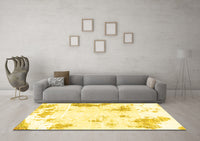 Machine Washable Abstract Yellow Modern Rug, wshabs1962yw