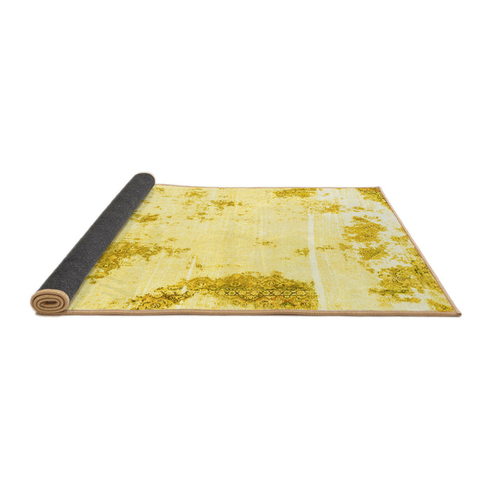 Sideview of Abstract Yellow Modern Rug, abs1962yw