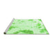 Sideview of Machine Washable Abstract Green Modern Area Rugs, wshabs1962grn