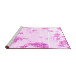 Sideview of Machine Washable Abstract Pink Modern Rug, wshabs1962pnk
