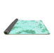 Sideview of Abstract Turquoise Modern Rug, abs1962turq