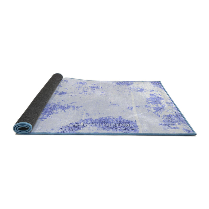 Sideview of Abstract Blue Modern Rug, abs1962blu